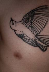 small animal tattoo male chest black bird tattoo picture