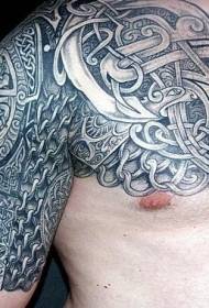полу-американска племенска оклоп шема на тетоважи