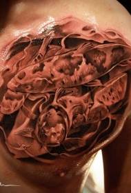 Brust realistisch Tintenfisch Tattoo-Muster
