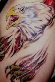 chest painted eagle tear tattoo pattern