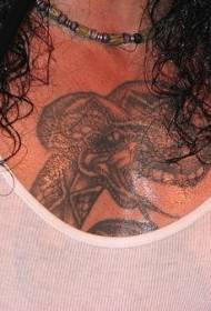 chest black snake tattoo pattern