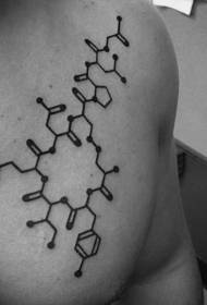 arm sort kemisk formel symbol tatoveringsmønster