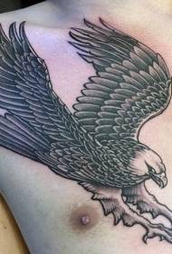 гърдите добре изглеждащи черно сив орел татуировка модел