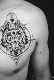 Tatueringskista bröstlampor för manliga pojkar och tatueringsbilder av varg