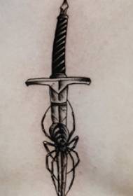 tattoo Chest male boy chest spider and dagger tattoo picture