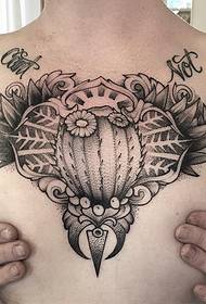 brystpunkts torner europeiske og amerikanske kaktusplanter tatoveringsmønster