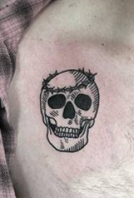 tetování Hrudník mužský chlapec hrudník kreativní 髅 tetování obrázek