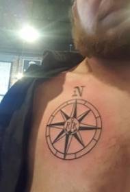 тетоважа компас машки црн градите слика за тетоважи