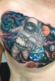 Tattoo chest male boys chest universe and astronaut tattoo pictures
