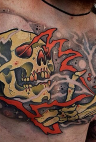 patró de tatuatge d'esquelet de color pit i color del pit