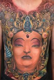 chest and abdomen colored gorgeous statues of Buddha statues