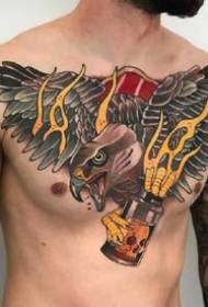 Tetovējums puķu krūtīs super skaists skolas dzīvnieks liels V ziedu krūšu tetovējums attēls