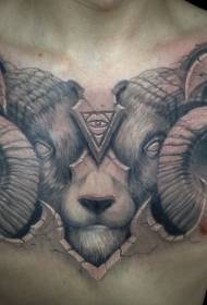 prsa crna siva misteriozni uzorak tetovaže koza