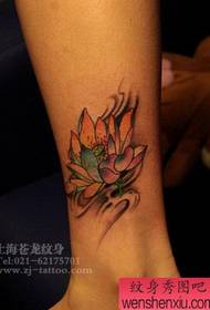 κορίτσια αγαπημένο πόδι χρώμα lotus τατουάζ μοτίβο