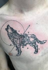 tattoo chest male boys chest round and wolf tattoo pictures