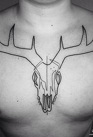 chest deer minimalist line tattoo tattoo pattern