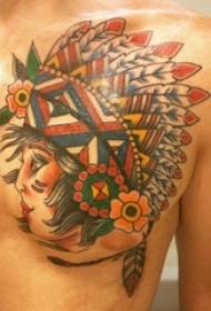pit de nois pintat gradient línies simples geomètriques flors i personatges quadres de tatuatges