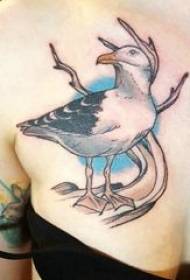 tatovering måke jente brystfarge måke tatoveringsbilde