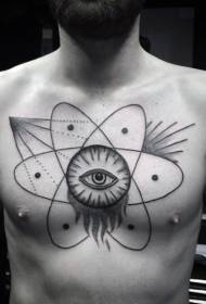 bröst svarta mystiska ögon intressant dekorativt tatuering mönster