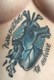 fata piept tatuaj fată piept piele inimă ruptă tatuaj