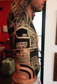 side ribben smukke sorte og hvide polynesiske smykker tatoveringsmønster