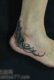 腳流行美學翅膀紋身圖案