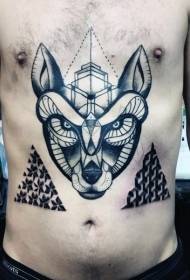 chest mysterious black fantasy wolf with jewelry tattoo pattern