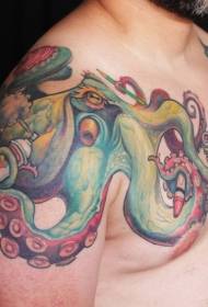 chipfuva Uye pfudzi rakasvibira octopus tattoo maitiro