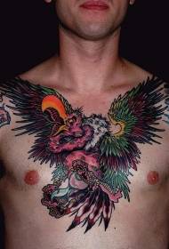 borstkleurige adelaar met zandloper tattoo patroon