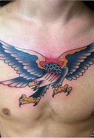 chest old school eagle tattoo pattern
