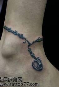 სილამაზის ფეხის პოპულარული anklet tattoo ნიმუში