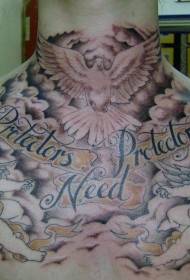 patró de tatuatge d'àngel petit núvol de coloms