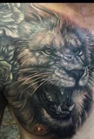 Lion King татуиран лъвска татуировка снимка на гърдите