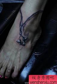 ομορφιά πόδι αλυσίδα μοτίβο τατουάζ κολιέ