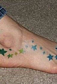instep five-pointed star tattoo pattern