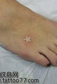 foot white five-pointed star tattoo pattern  50548 - classic popular foot wing tattoo pattern