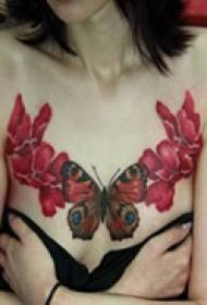 graceful pattern chest tattoo