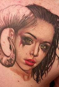 chest color devil woman tattoo pattern