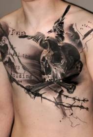 chest humeral head with letter pigeon tattoo pattern