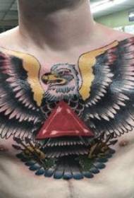 Obojeni orlovi tetovaže za prsa trokut i slike orlova