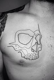 padrão minimalista de tatuagem de linha minimalista de peito masculino