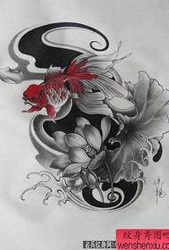 He Taarua Tatai: Goldfish Lotus Tattoo Pattern Picture