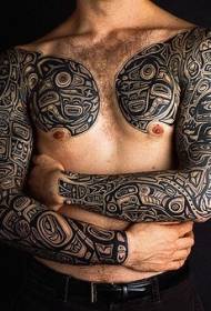 half arm black decoration Totem tattoo pattern