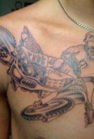 Motorcycle et motorcycle tattoos Threicae pueri pectus figuras imaginibus
