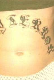 buik zwarte letter symbool tattoo patroon