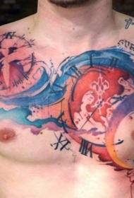Импресивни узорак симбола тетоваже у боји