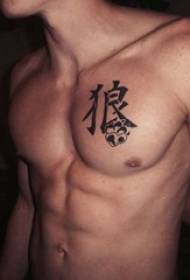 tekst Tetovaža uzorak dječak prsa crna tekst tetovaža slika