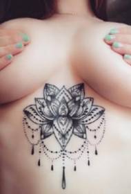 Women's chest sexy group of vanilla tattoo pictures 50683-very sexy wave of female chest tattoos