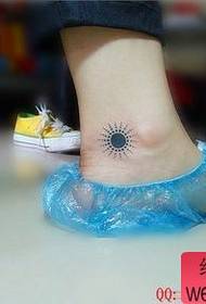 Beauty foot totem sun tattoo
