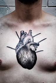 modeli tatuazh i zemrës evropiane dhe amerikane